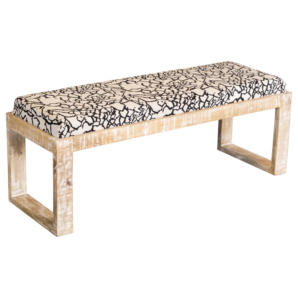 Aiden Sled Leg Upholstered Accent Bench Black and White  Las Vegas Furniture Stores
