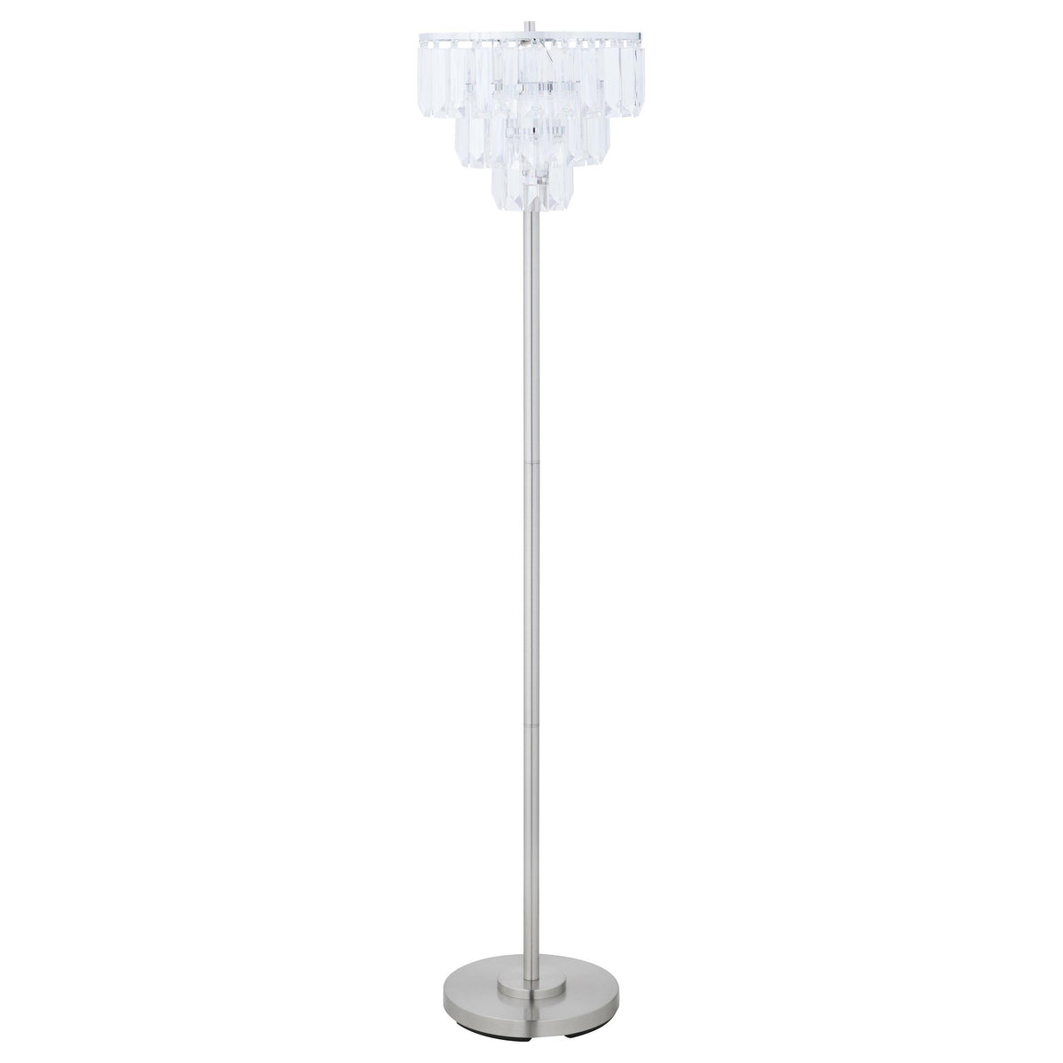 Anya Metal Base Floor Lamp Chrome and Crystal Half Price Furniture
