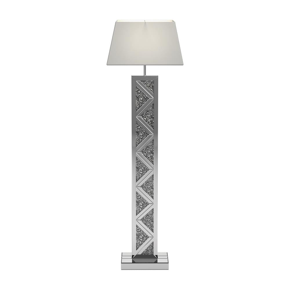 Carmen Geometric Base Floor Lamp Silver  Las Vegas Furniture Stores