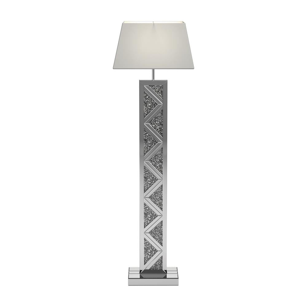 Carmen Geometric Base Floor Lamp Silver Half Price Furniture