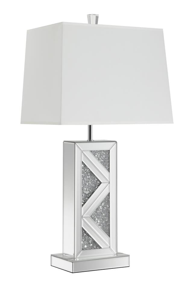 Carmen Geometric Base Table Lamp Silver Half Price Furniture