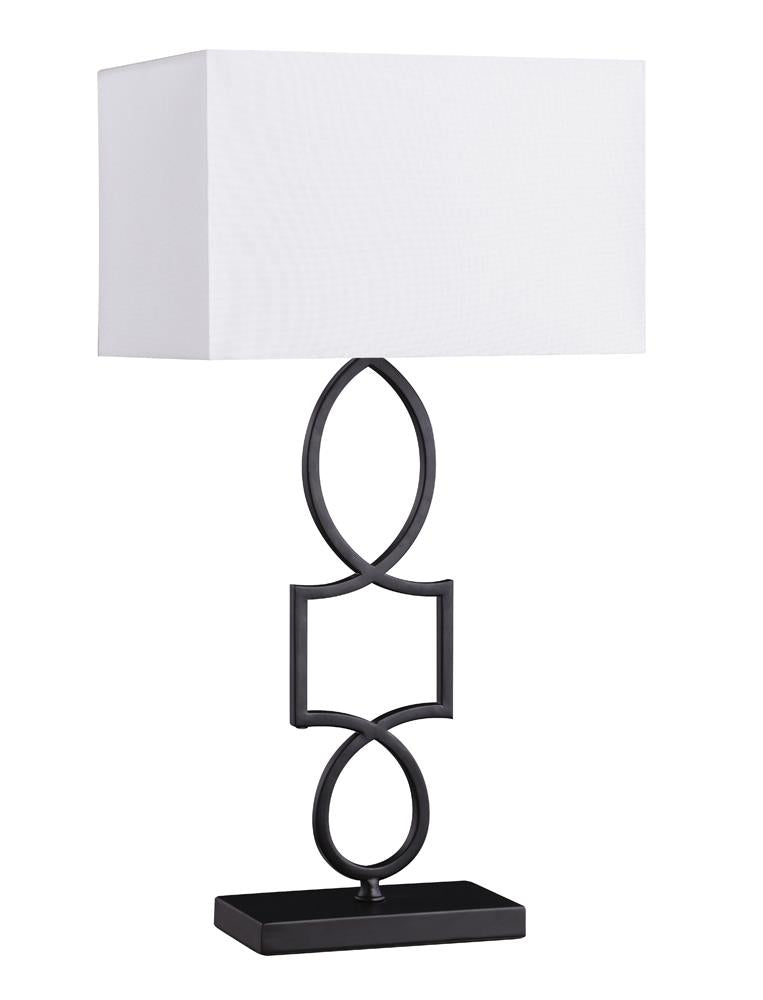 Leorio Rectangular Shade Table Lamp White and Black  Las Vegas Furniture Stores