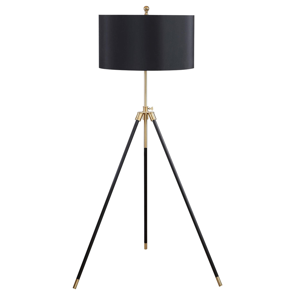 Zabka Tripod Floor Lamp Black and Gold  Las Vegas Furniture Stores