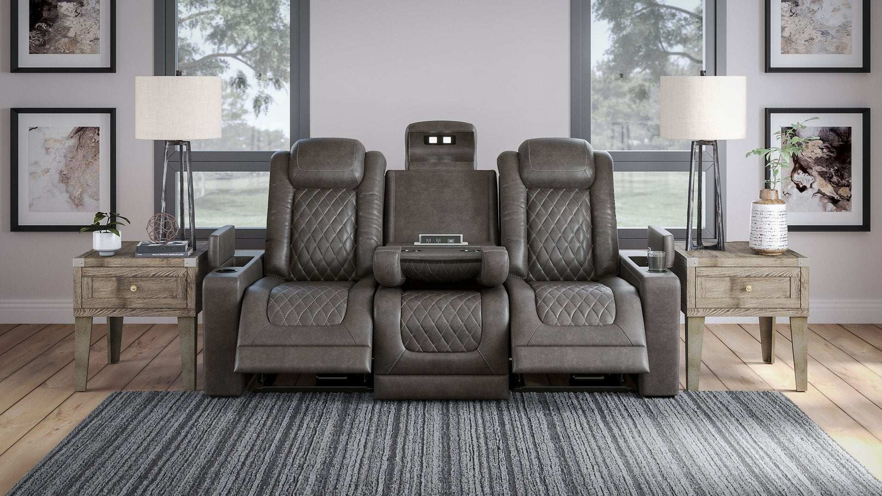 HyllMont Power Reclining Sofa Half Price Furniture
