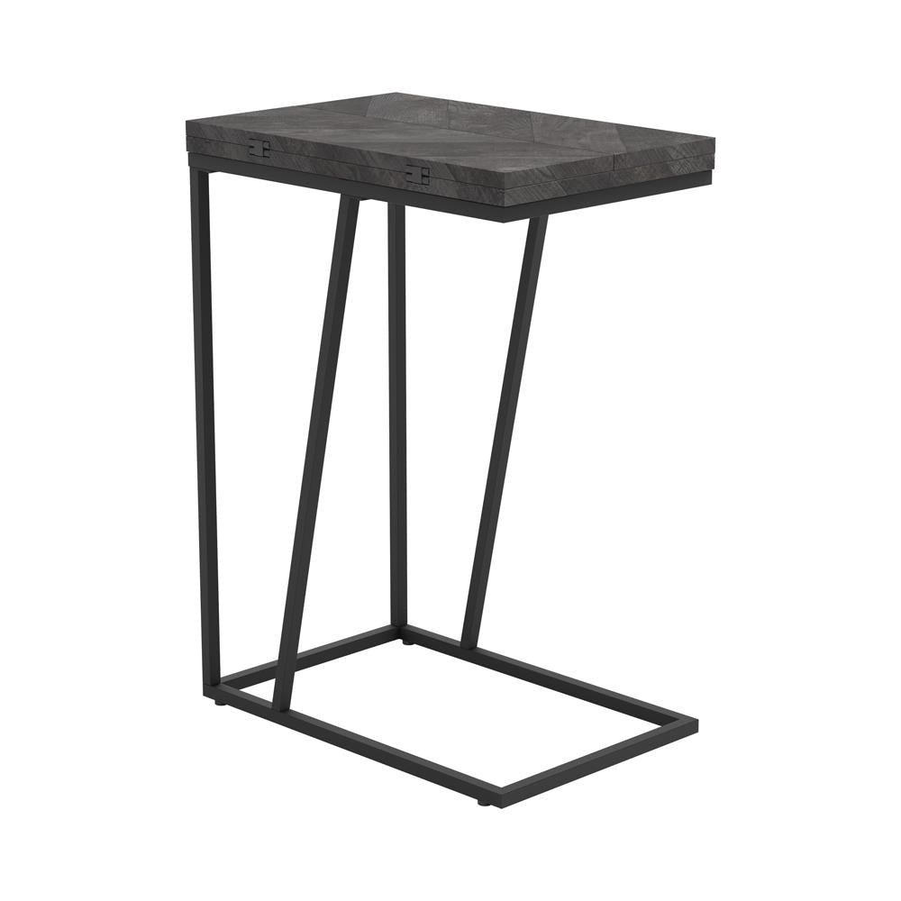 Carly Expandable Chevron Rectangular Accent Table Grey Half Price Furniture