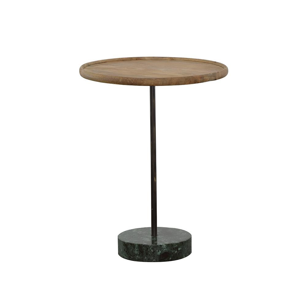 Ginevra Round Marble Base Accent Table Natural and Green  Las Vegas Furniture Stores