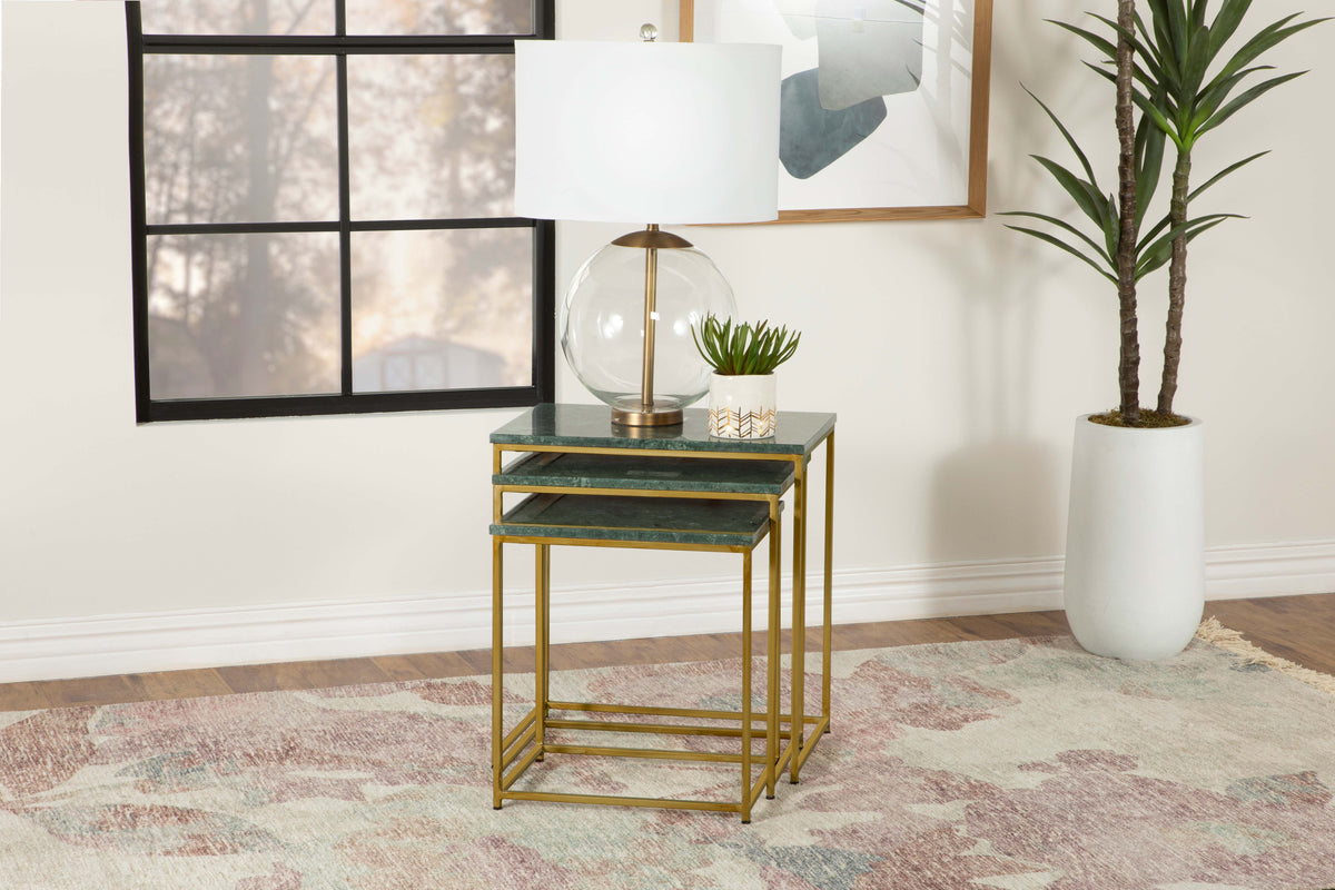 Medora 3-piece Nesting Table with Marble Top - Table Set - Half Price Furniture
