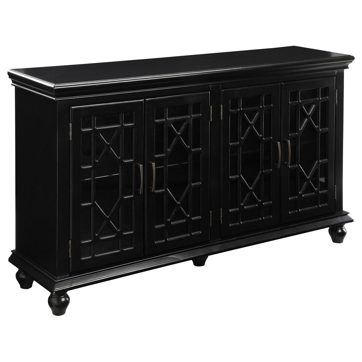 Kovu 4-door Accent Cabinet Black Kovu 4-door Accent Cabinet Black Half Price Furniture