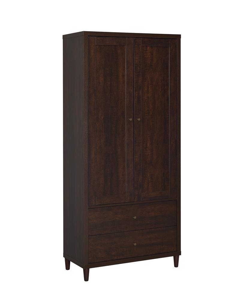 Wadeline 2-door Tall Accent Cabinet Rustic Tobacco Half Price Furniture
