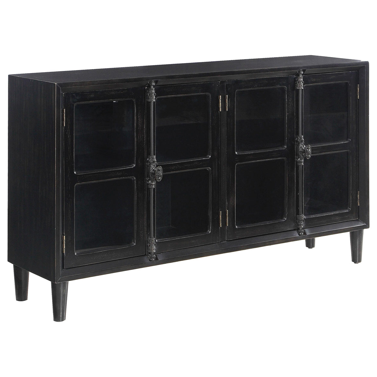 Sylvia 4-door Accent Cabinet Black Sylvia 4-door Accent Cabinet Black Half Price Furniture