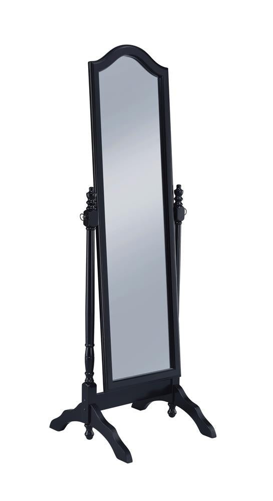 Cabot Rectangular Cheval Mirror with Arched Top Black  Las Vegas Furniture Stores