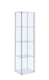 Bellatrix Rectangular 4-shelf Curio Cabinet White and Clear Bellatrix Rectangular 4-shelf Curio Cabinet White and Clear Half Price Furniture