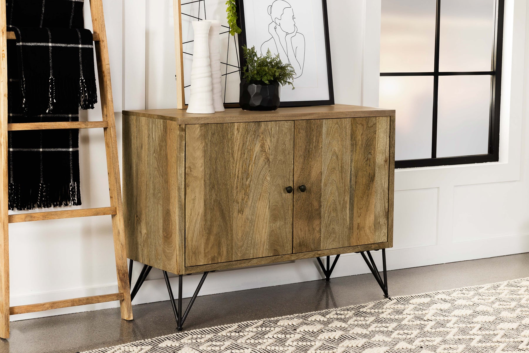 Eileen Rectangular 2-door Accent Cabinet Natural Half Price Furniture