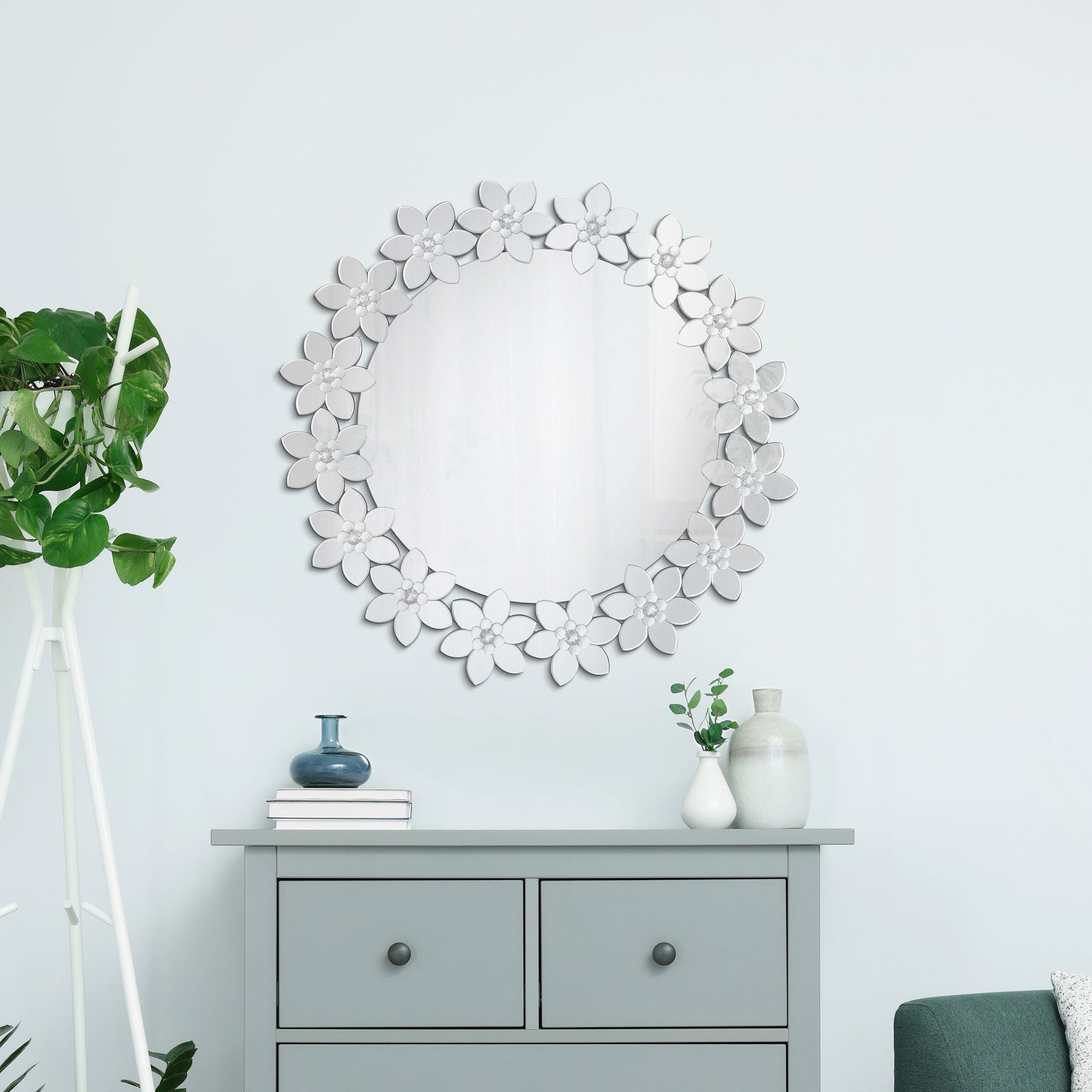 Cordelia Round Floral Frame Wall Mirror Cordelia Round Floral Frame Wall Mirror Half Price Furniture
