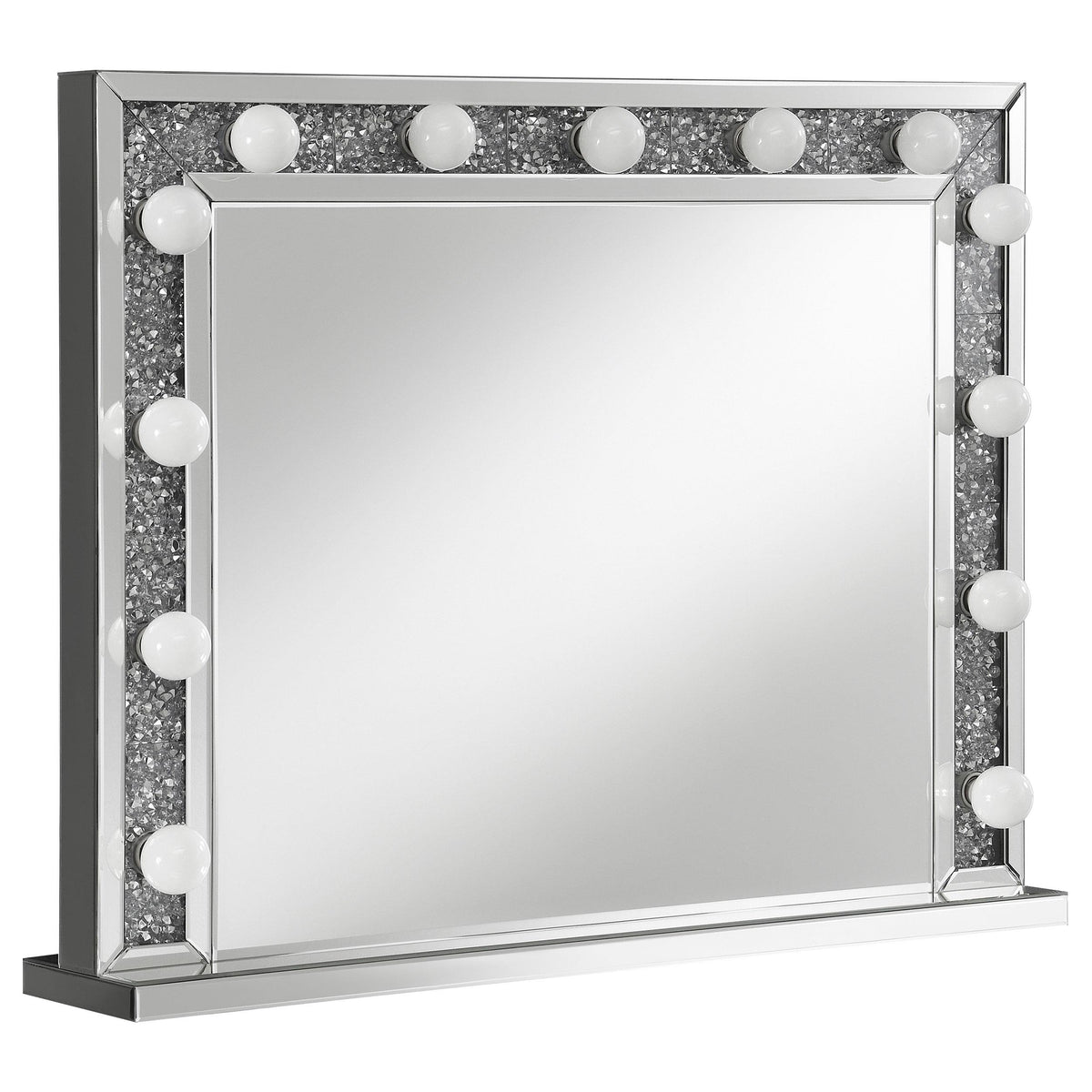 Wilmer Rectangular Table Mirror with Lighting Silver Wilmer Rectangular Table Mirror with Lighting Silver Half Price Furniture
