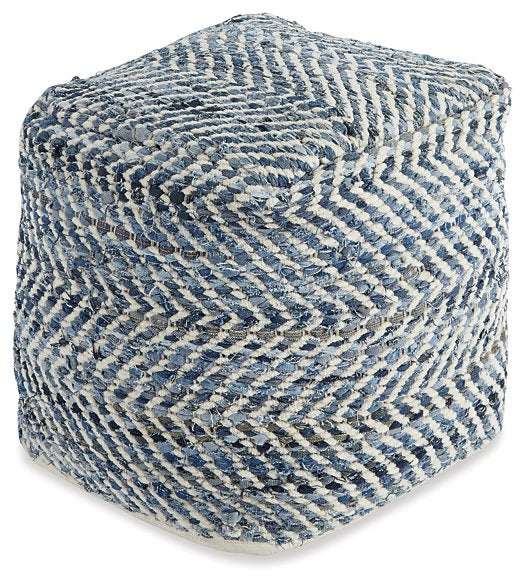 Chevron Pouf Half Price Furniture