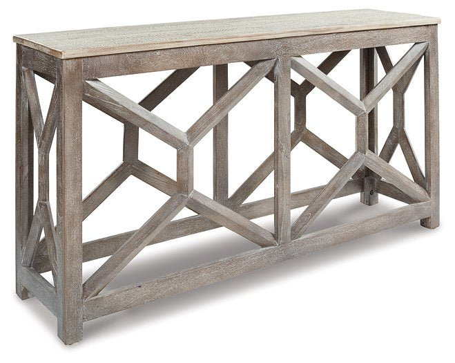 Lanzburg Sofa/Console Table Half Price Furniture