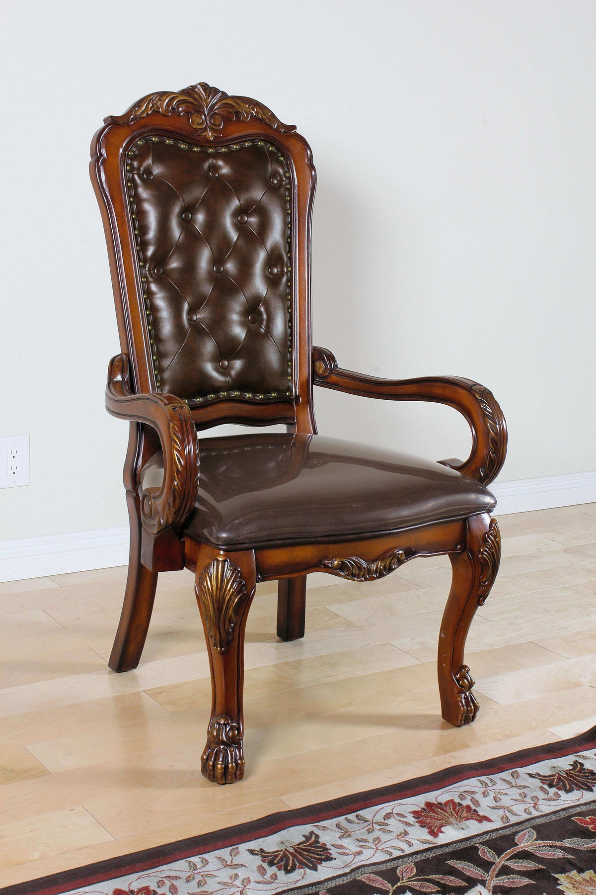 Dresden PU & Cherry Oak Office Chair - Half Price Furniture