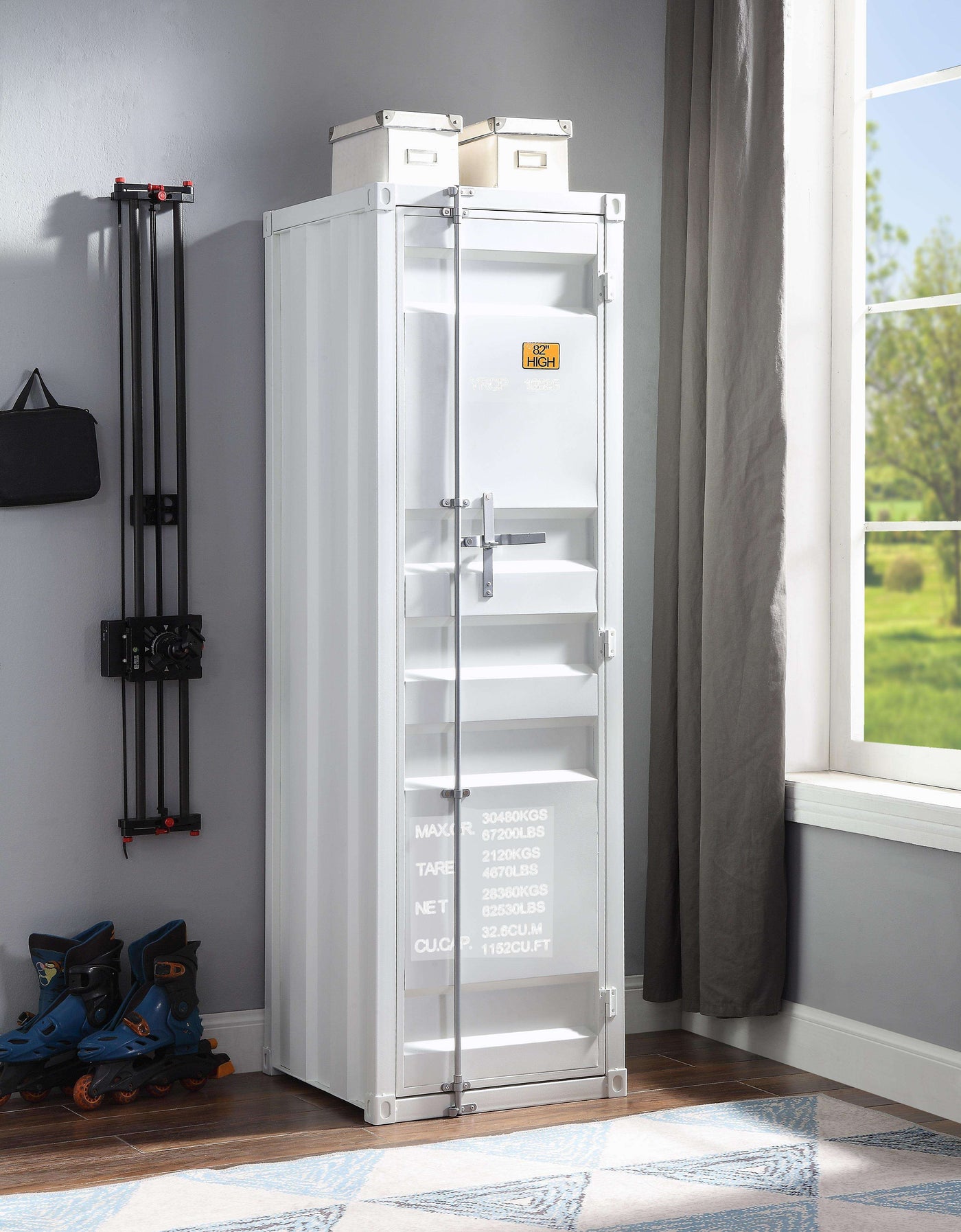 Cargo White Wardrobe (Single Door) - Half Price Furniture