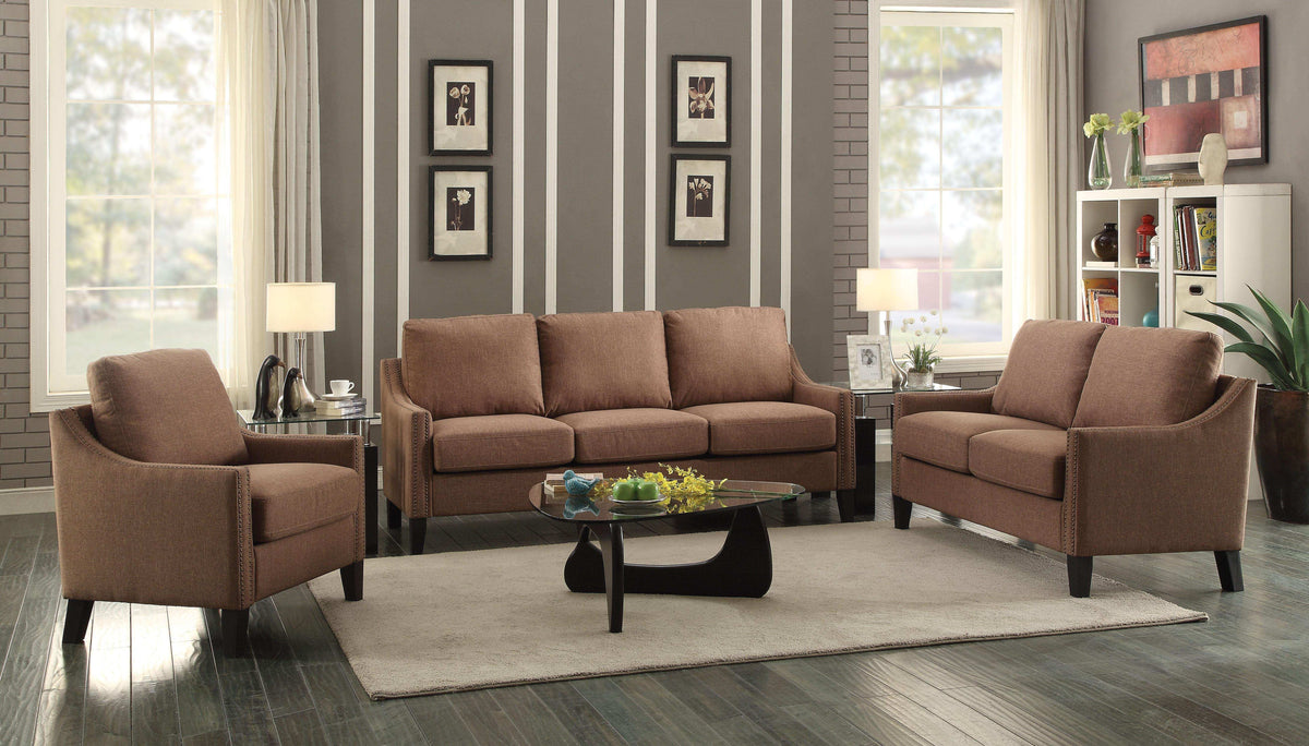 Zapata Brown Linen Sofa - Half Price Furniture
