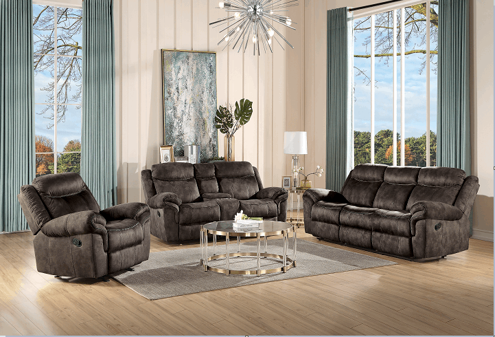 Zubaida 2-Tone Chocolate Velvet Sofa (Glider & Motion) - Half Price Furniture