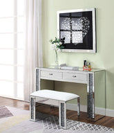 Noralie Mirrored & Faux Diamonds Vanity Desk - Half Price Furniture