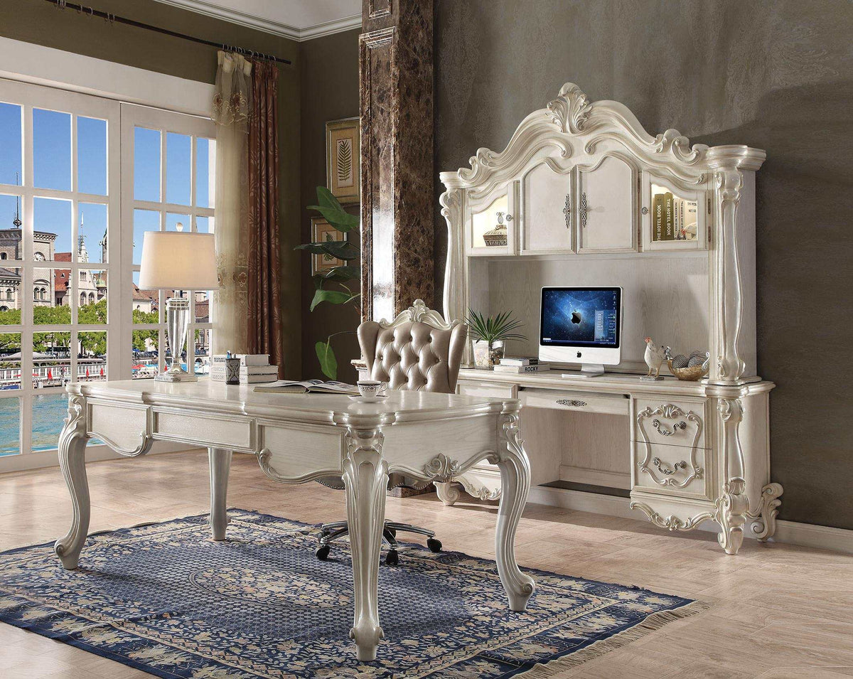 Versailles Vintage Gray PU & Bone White Office Chair - Half Price Furniture