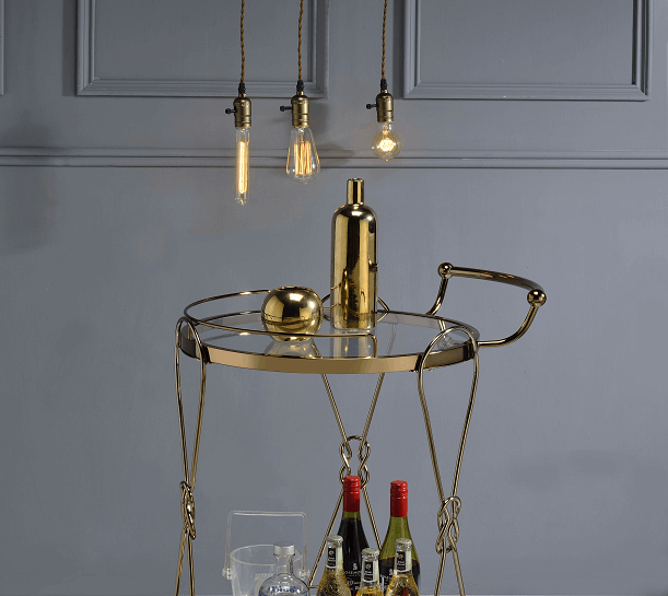 Zekera Champagne Serving Cart - Half Price Furniture