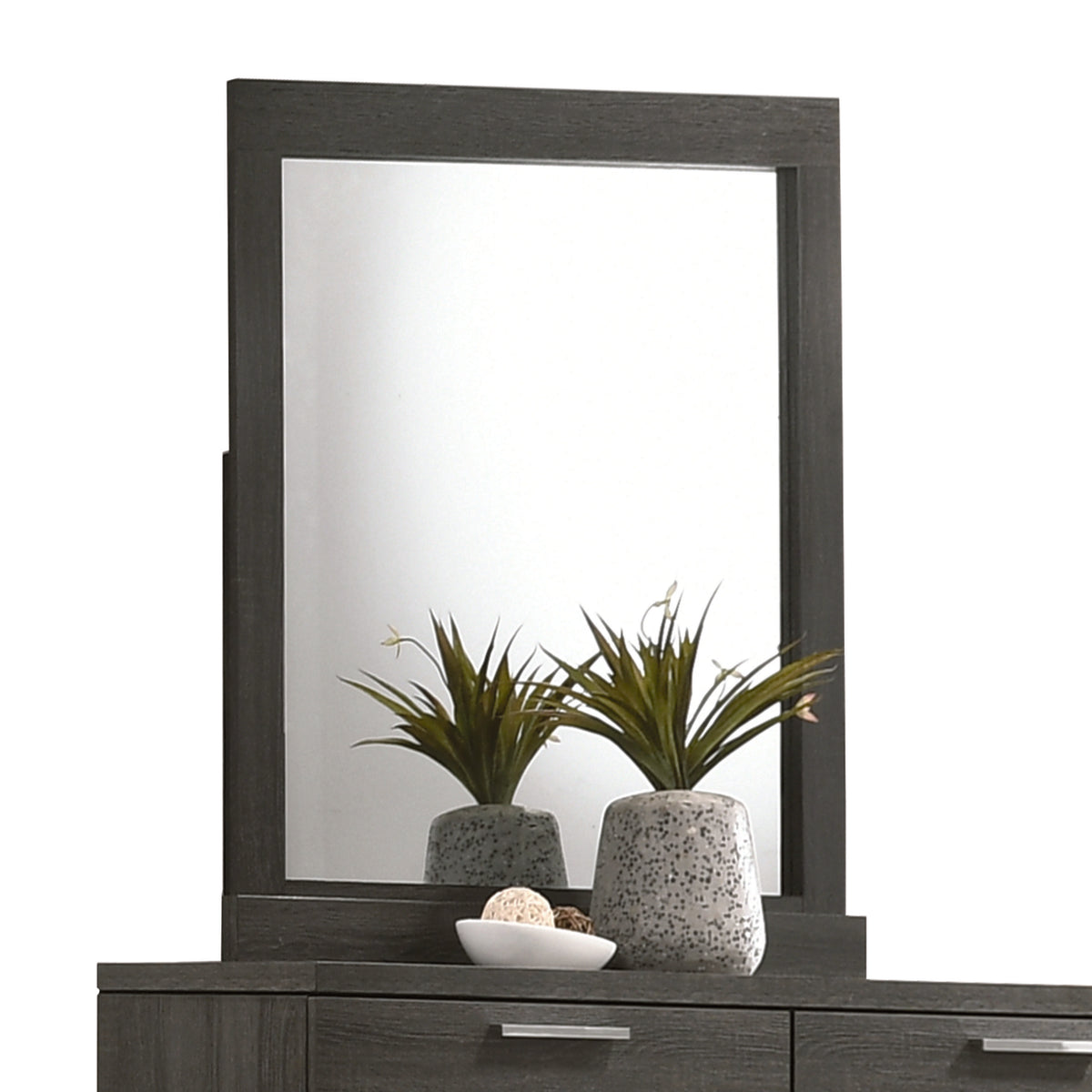 Lantha Gray Oak Mirror Half Price Furniture