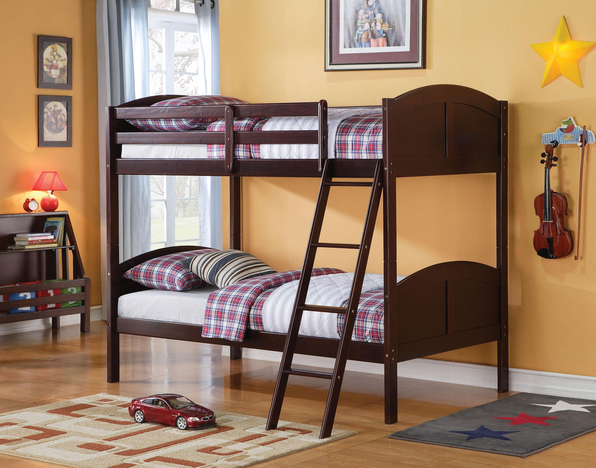 Toshi Espresso Bunk Bed (Twin/Twin) Half Price Furniture