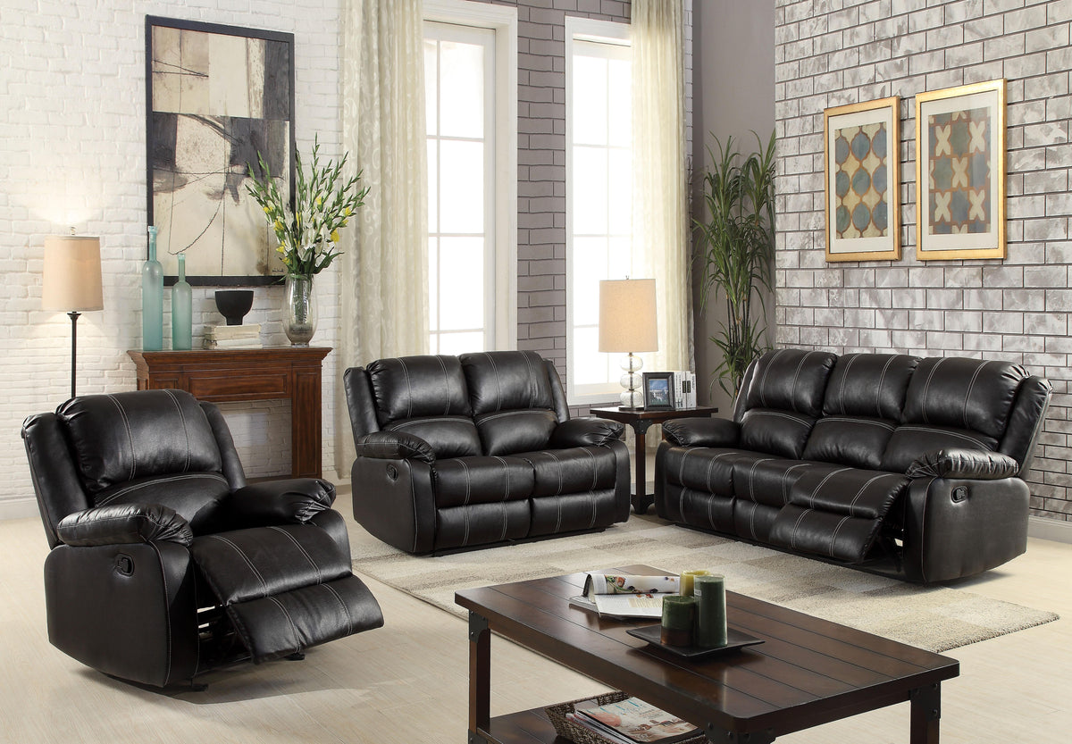 Zuriel Black PU Sofa (Motion) Half Price Furniture