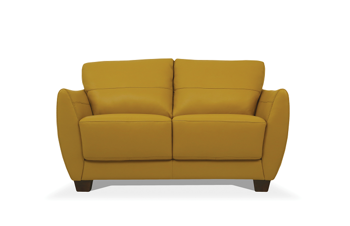 Valeria Mustard Leather Loveseat Half Price Furniture