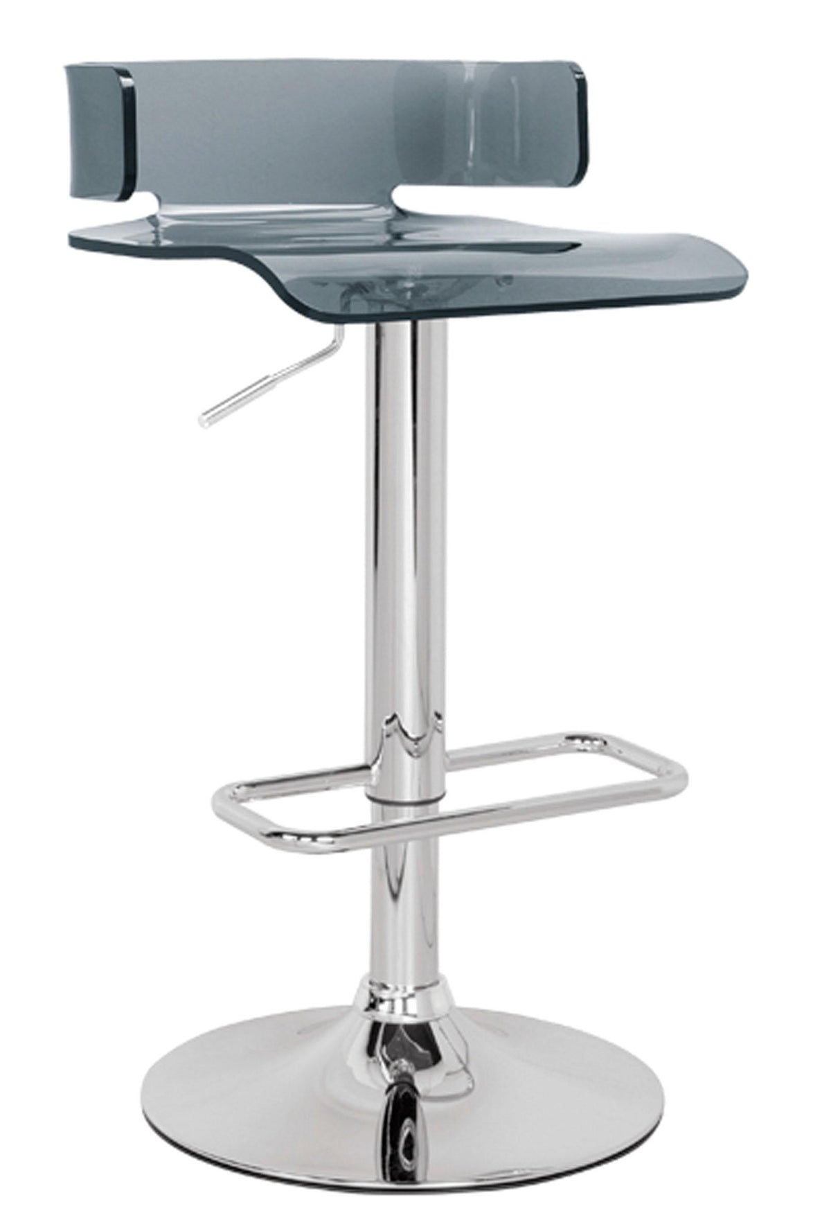 Rania Gray & Chrome Adjustable Stool (1Pc) Half Price Furniture