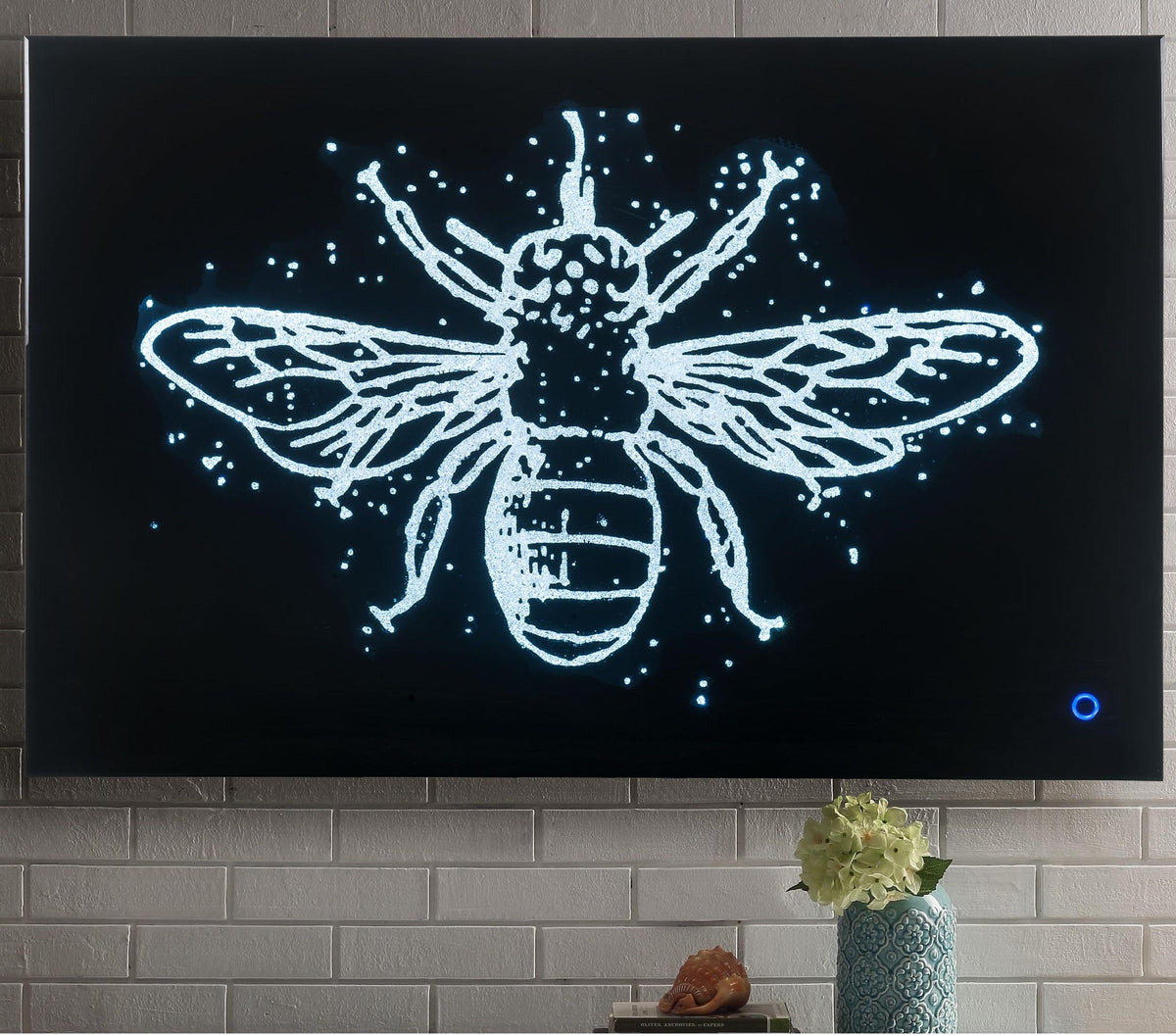 Vedris Smoky Glass & Faux Crystal Wall Art (LED) Half Price Furniture