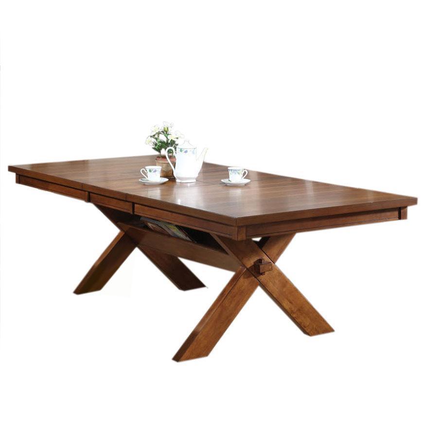 Acme Apollo Trestle Base Rectangular Dining Table in Walnut 70000 Half Price Furniture