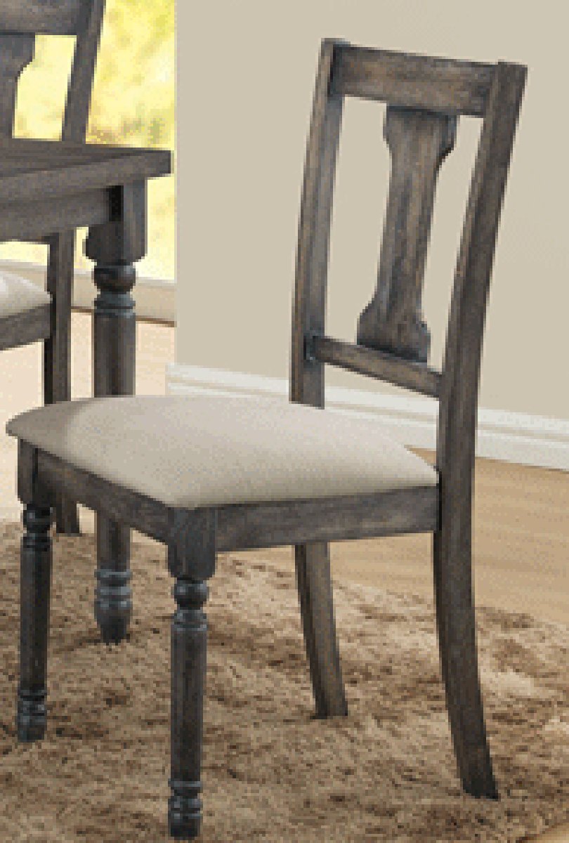 Acme Furniture Wallace Side Chair in Tan and Weathered Gray (Set of 2) 71437 Half Price Furniture