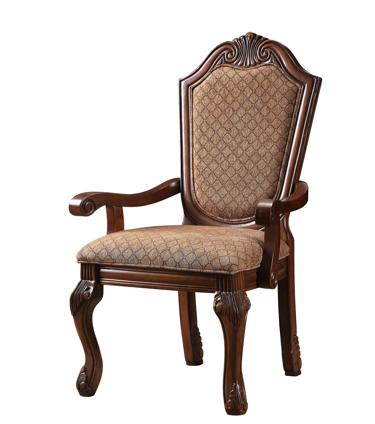 Chateau De Ville Fabric & Cherry Arm Chair  Las Vegas Furniture Stores