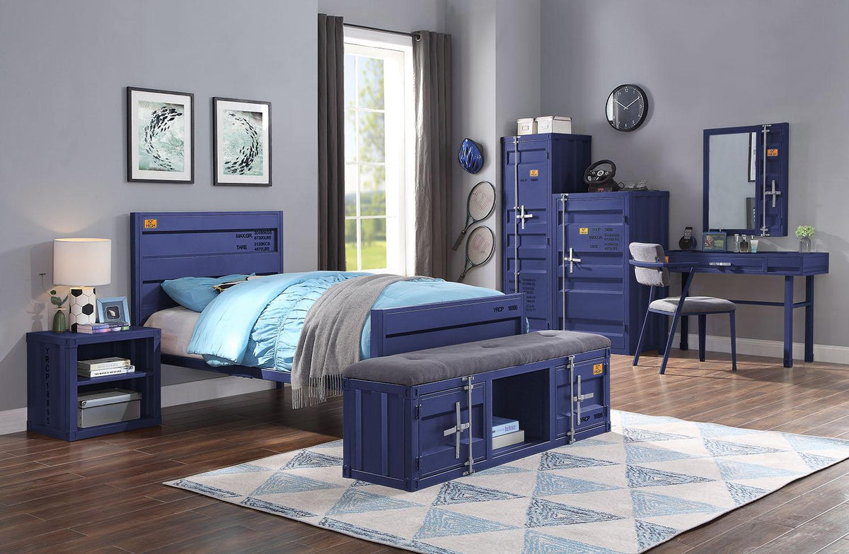 Cargo Blue Twin Bed  Las Vegas Furniture Stores