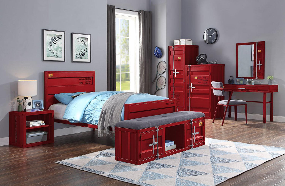 Cargo Red Twin Bed  Las Vegas Furniture Stores