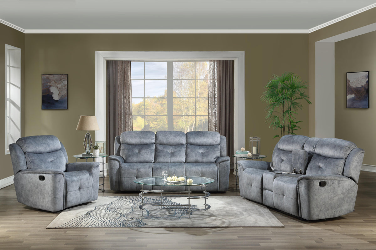 Mariana Silver Gray Fabric Sofa (Motion)  Las Vegas Furniture Stores