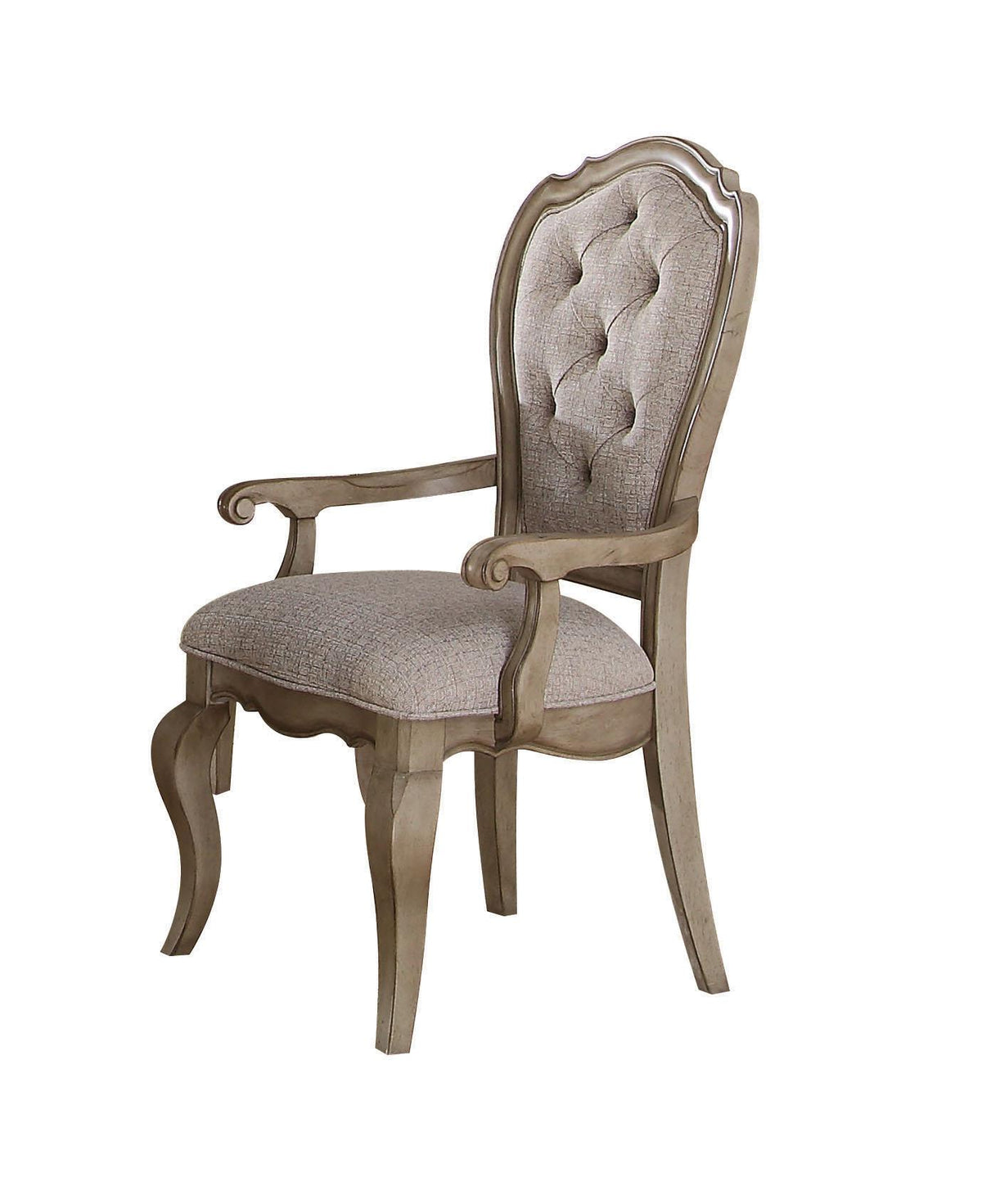 Chelmsford Beige Fabric & Antique Taupe Arm Chair  Las Vegas Furniture Stores