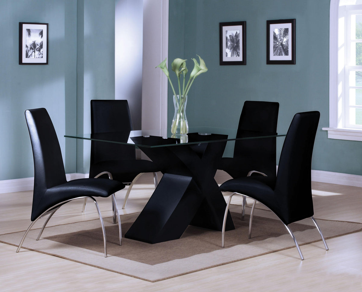 Pervis Black & Clear Glass Dining Table  Las Vegas Furniture Stores