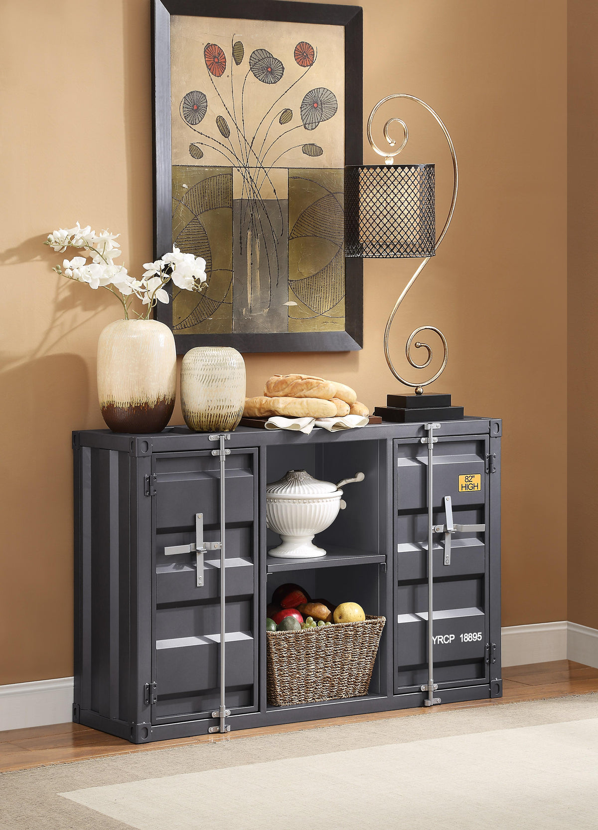 Cargo Gunmetal Server Half Price Furniture