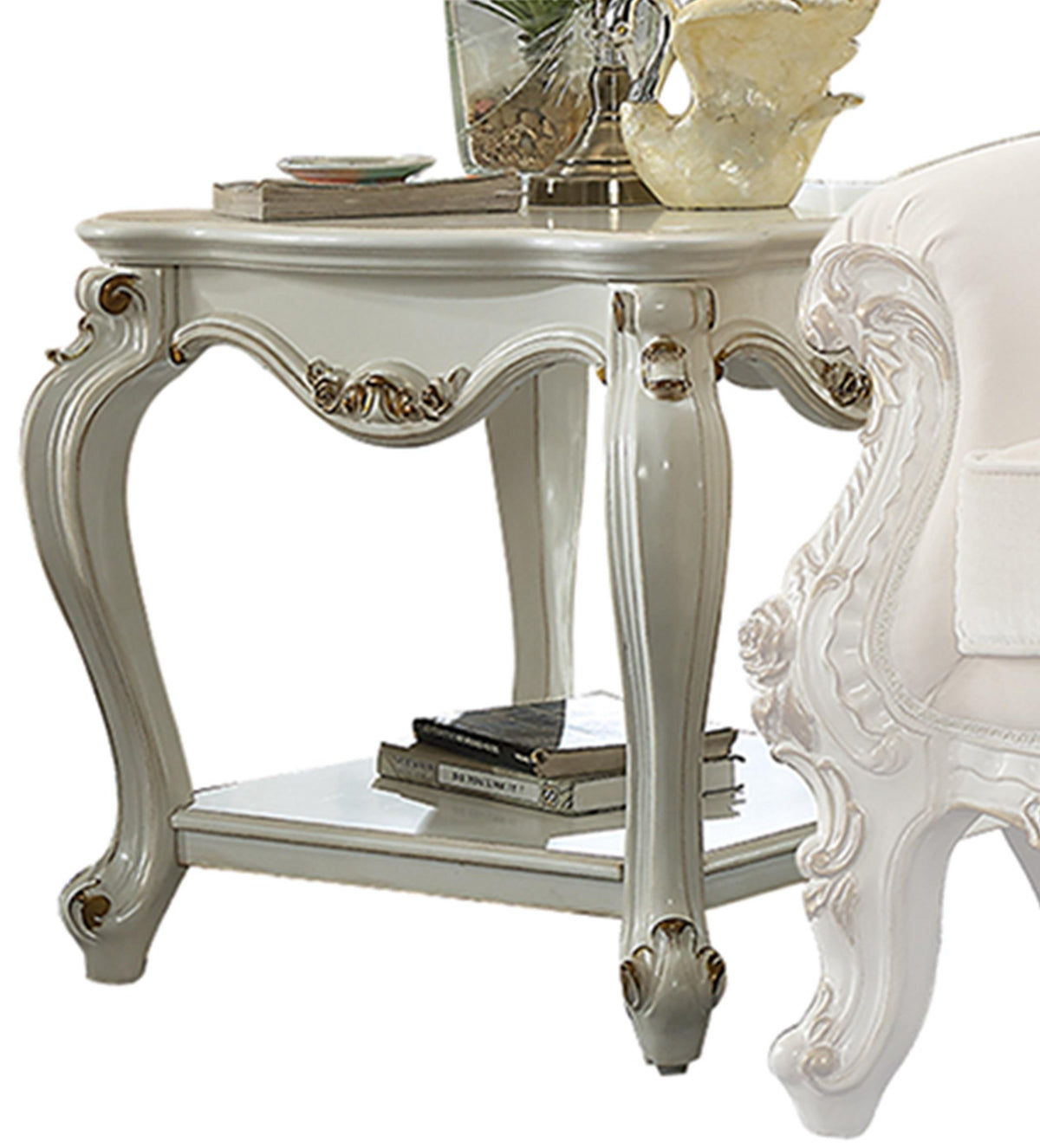 Picardy Antique Pearl End Table  Las Vegas Furniture Stores