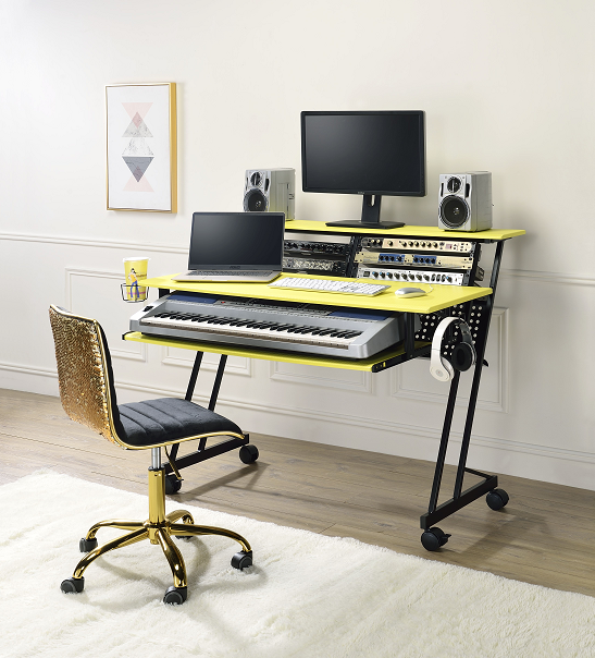 Suitor Yellow & Black Computer Desk  Las Vegas Furniture Stores