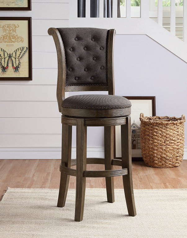 Glison Charcoal Fabric & Walnut Counter Height Chair (1Pc)  Las Vegas Furniture Stores