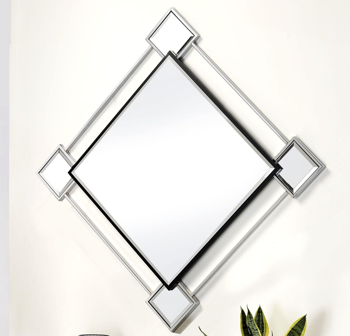 Asbury Mirrored & Chrome Accent Mirror (Wall)  Las Vegas Furniture Stores