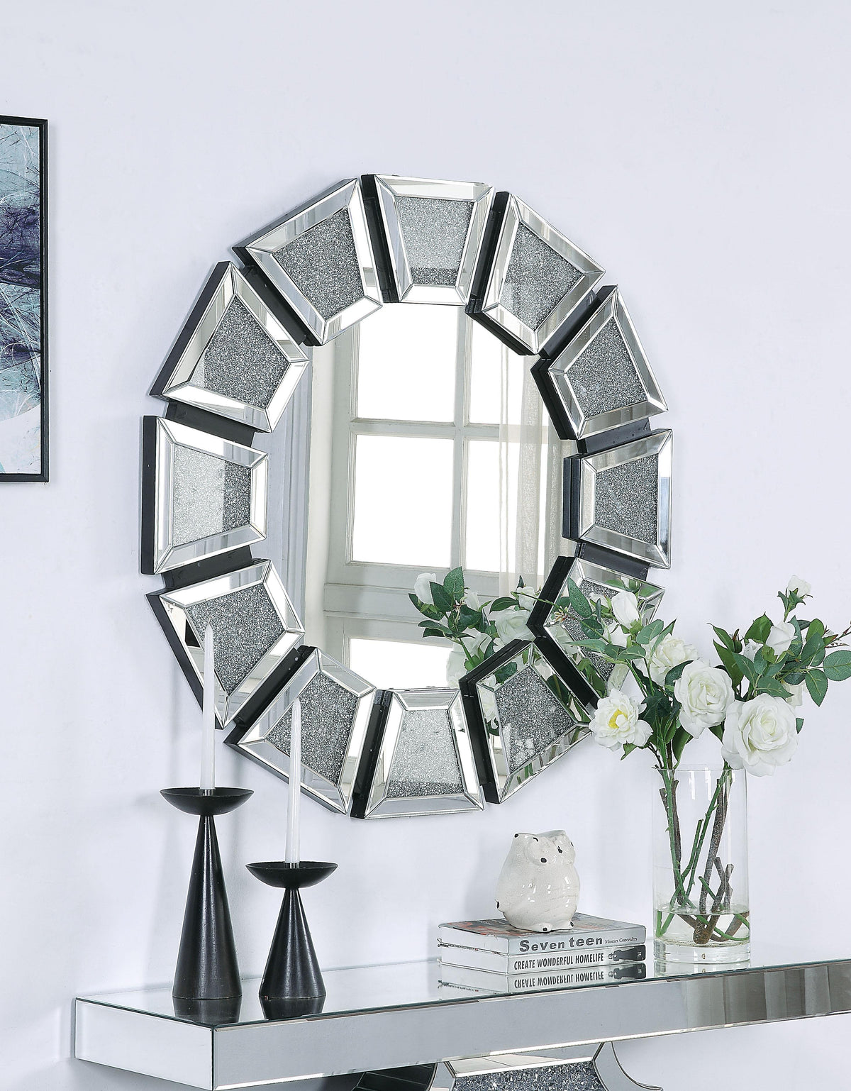 Nowles Mirrored & Faux Stones Wall Decor  Las Vegas Furniture Stores