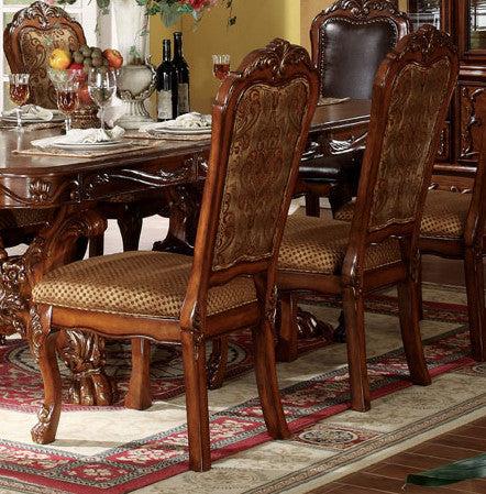 Acme Dresden Pedestal Dining Side Chairs in Brown Cherry Oak 12153 (Set of 2)  Las Vegas Furniture Stores