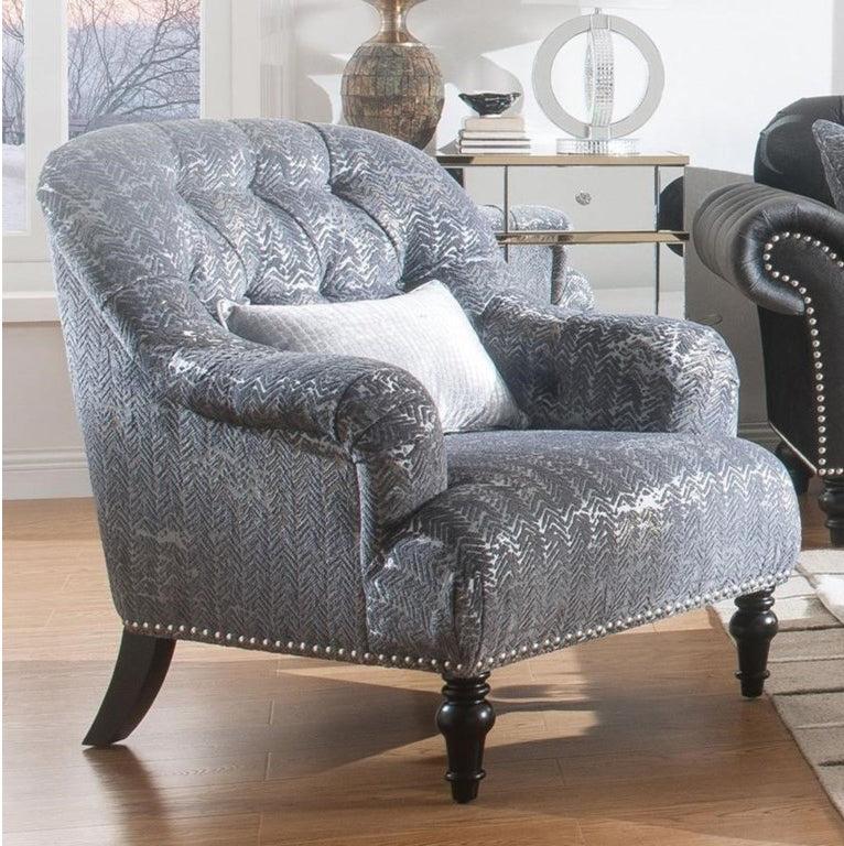 Acme Furniture Gaura Chair in Dark Gray Velvet 53092  Las Vegas Furniture Stores
